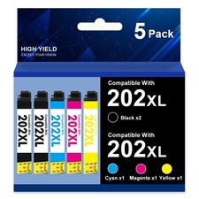 5PK 202XL Ink Cartridges for Epson WorkForce WF-2860 XP-5100 T202XL Ink printer