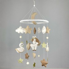 Baby crib mobile girl Unicorn nursery mobile swan Felt hanging crib toys neutral