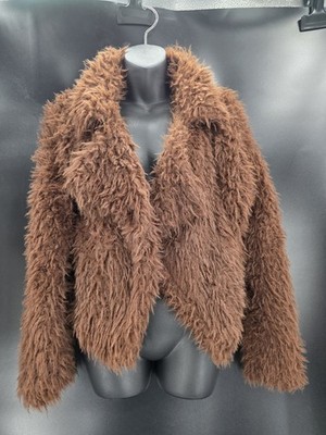 NWT Selfie by Self esteem Plush Jacket Women's Size Small Chocolate