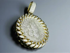 Luxury Round Medallion Pendant featuring a fully iced-out design