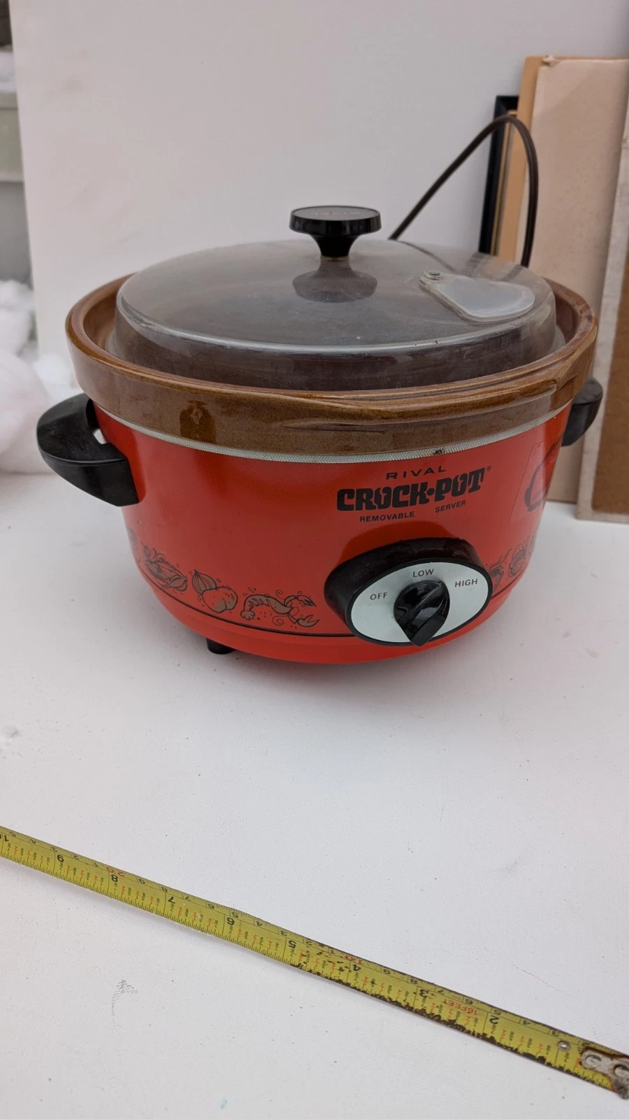 Vintage Orange Rival 5 Qt Crock Pot Slow Cooker Model 3350 Retro 1970’s Works