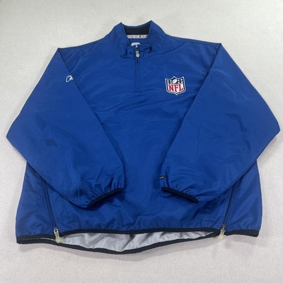 NFL Equipment Jacket Mens L Blue NFL Football Reebok Quarter Zip