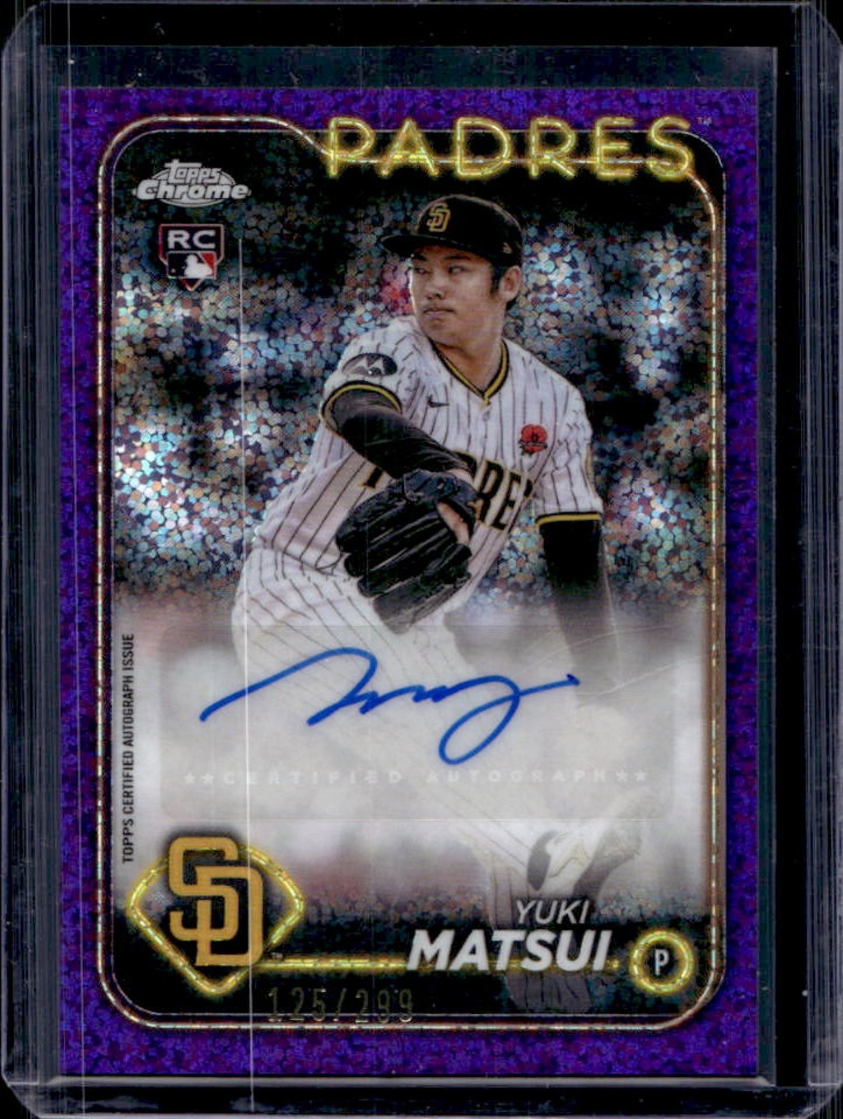 2024 Topps Chrome Update Yuki Matsui Auto RC Purple Speckle Refractor #/299