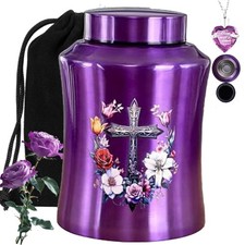 Large Cremation Urn for Human Ashes Adult Male and Female Up to 220 Lbs, Cros...