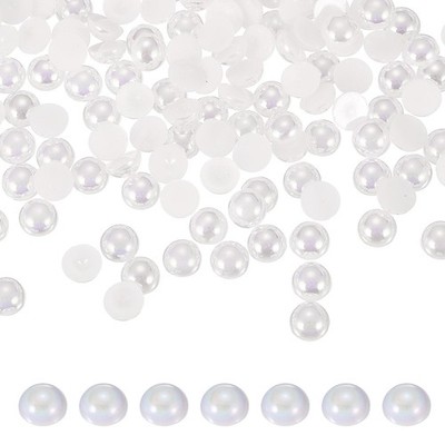 400 Stück 10mm weiße AB Halbrundperlen für Crafting