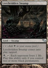 MTG Leechridden Swamp, Shadowmoor, Heavily Played, English