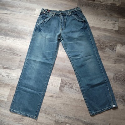 VTG Hypnotic Genes Baggy Denim Jeans Wide Leg Y2K Blue Dark Wash Mens Size 36