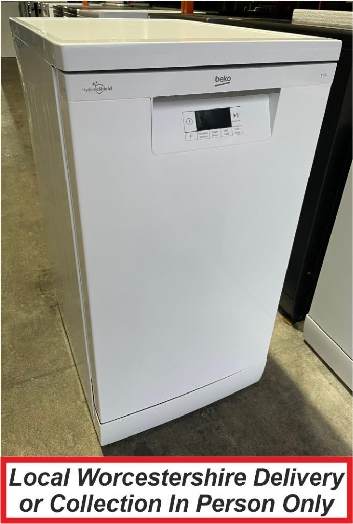 Beko BDFS16031W White Slimline Dishwasher with Top Cutlery Tray 45cm Width PDW