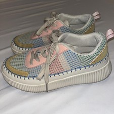 Nicole Miller New York Mixed Media Platform Sneaker Shoes Size 8