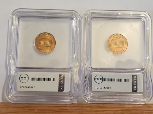 1975 AND 1975 D Lincoln Memorial Cent ICG MS67 RD (RARE) AUSTIN HUTTO SIGNED - Picture 2 of 6