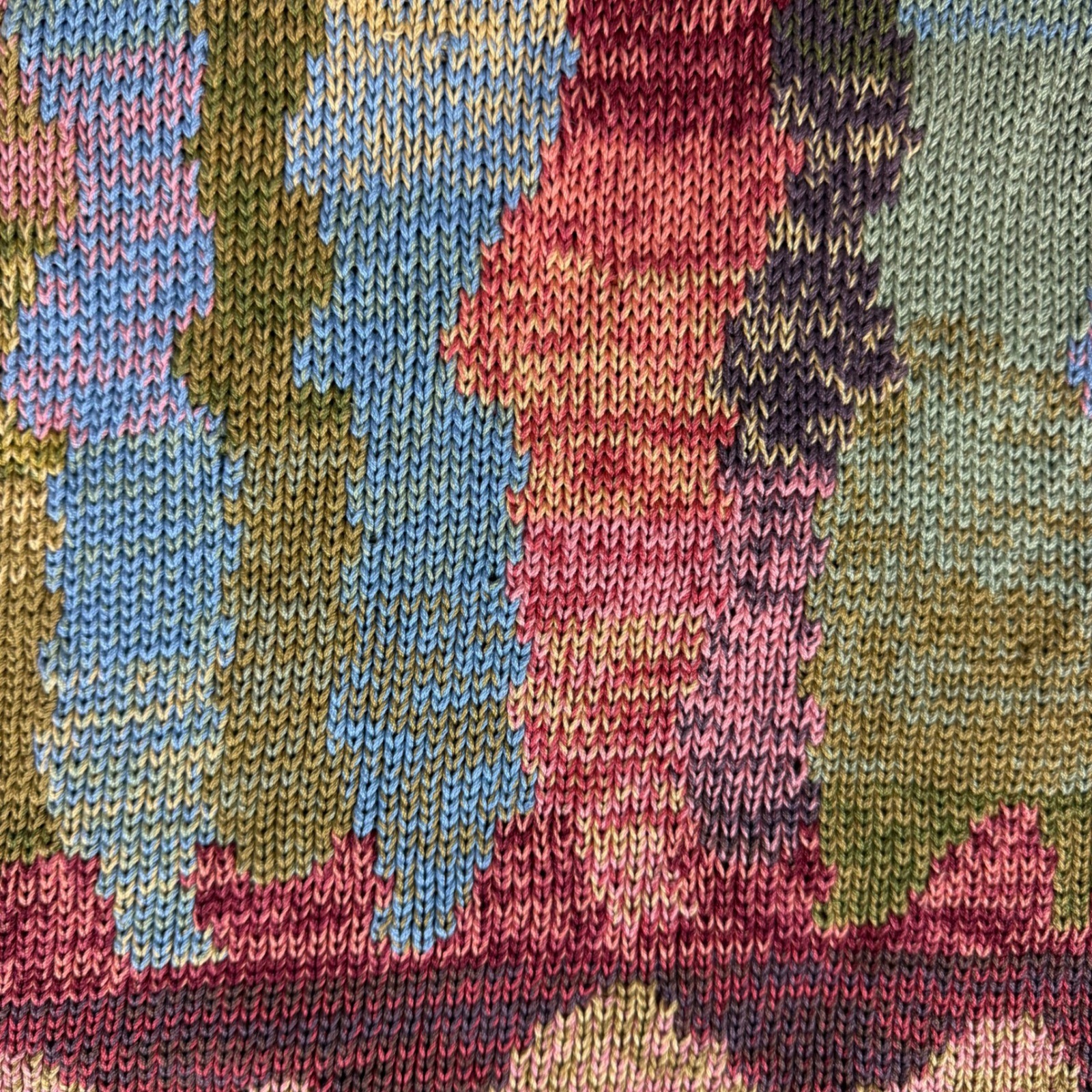 PERUVIAN CONNECTION Multicolor Patchwork Knit V N… - image 6