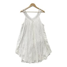 Boho Prairie White Lily Gauzy Large Rayon Dress Beachy Coverup Fairy Bride