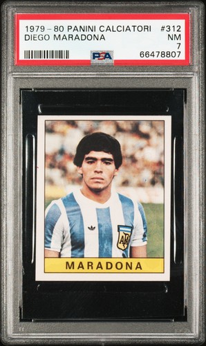 PSA 7 Diego Maradona 1979 Panini Calciatori #312 Rookie Card
