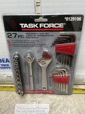 Task Force 27 pc Mechanics Tool Set, Sockets, Ratchet, Wrench, Hex Keys #0129186