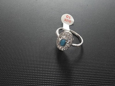 Ring Bomb Party RBP6800 She Brings the Heat Rhodium Plating Turquoise Ring 10