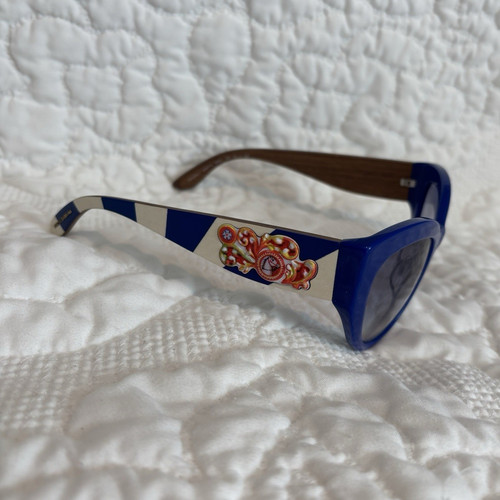 Authentic Dolce & Gabbana DG4278 Sicilian Carretto Blue Cat-Eye Sunglasses