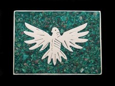 NE21171 VINTAGE 1970s  THUNDERBIRD  SOUTHWESTERN DESIGN FASHION BELT BUCKLE