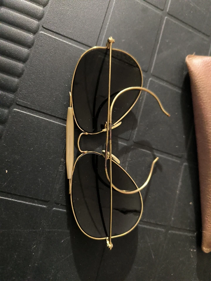 Occhiali da sole Vintage uomo Ray Ban aviator Anni 50 Oro 10k USA - Immagine 3 di 4
