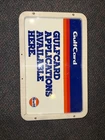 Gulfcard Double Sided Metal Sign Vintage Gulf Oil Gas Station Credit Ad Logo