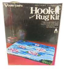 Vintage 1970's Vogart Hook-It Rug Kit Twilight Pond 4307 Latch Hook 20x27 Sealed