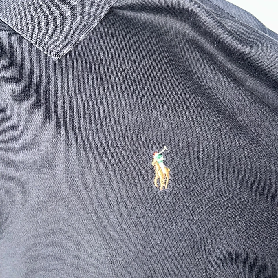 Ralph Lauren Polo Shirt Mens XXL Charcoal Classic Fit Long Sleeve Flesh Pony - Image 4 of 4