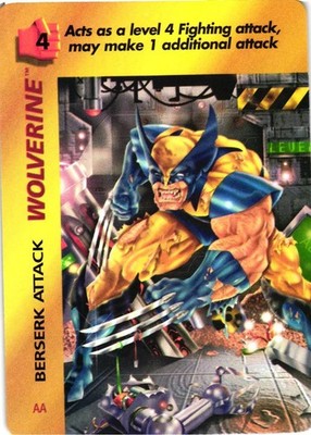 1995 Marvel Over Power Card Game Wolverine Berserk Attack AA Uncommon