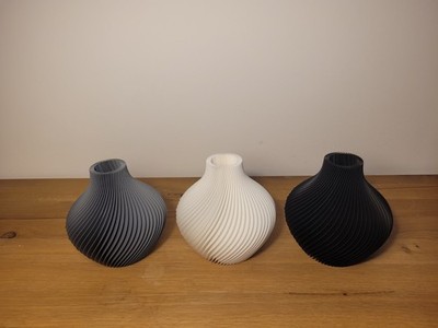 3D-gedruckte Vase Spiralform Moderne Dekovase für Pampasgras & Trockenblumen