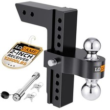 Adjustable Trailer Hitch, Fits 2-Inch Receiver Only, 10-Inch 2" 10drop Black