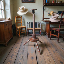 Rare Victorian Adjustable Milliner's Tilting Hat Block Stand- Antique Trade Tool