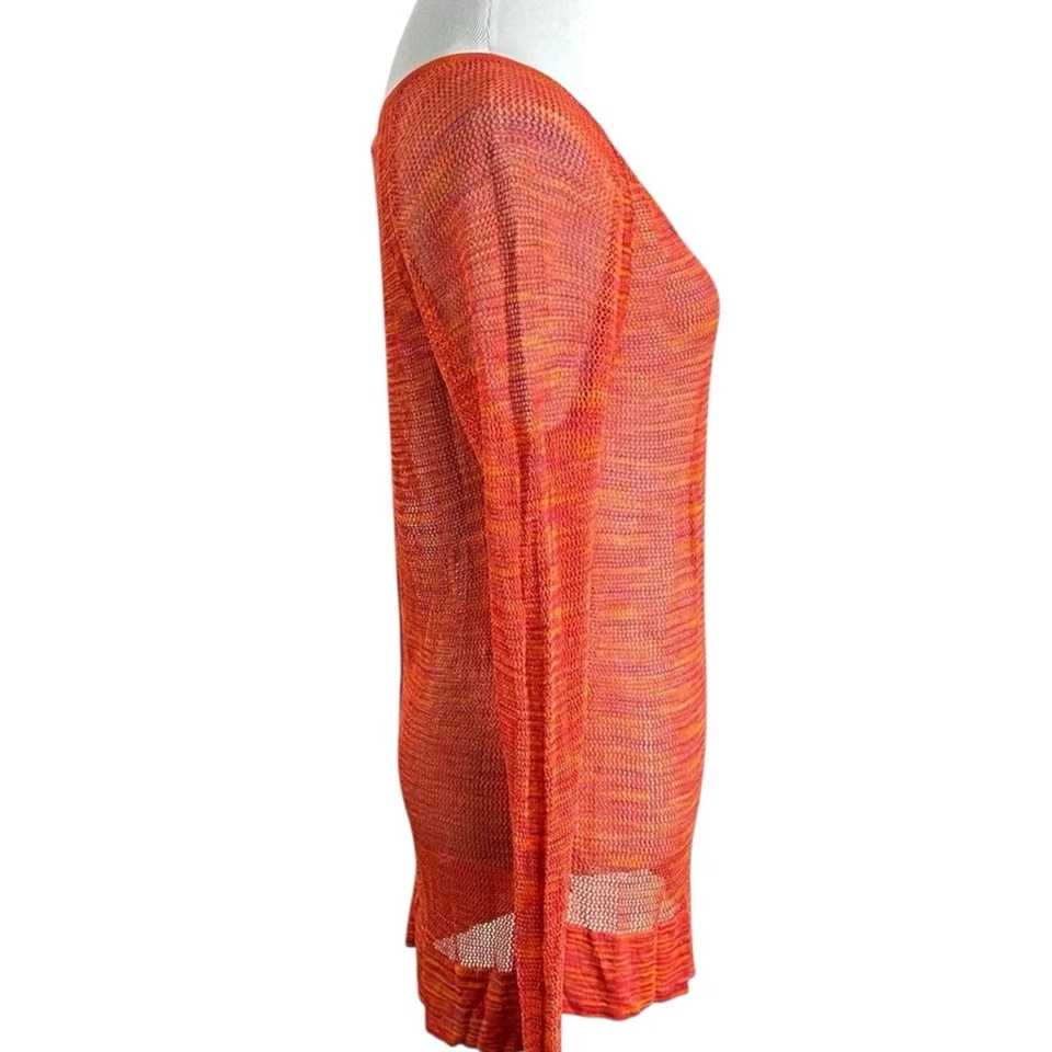 Suéter Pullover Rag & Bone Ver a Través Malla Transparente Red Azafrán Talla Grande Foto 2 de 4