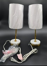 Elegant Marble Based Bedside Table Lamps - Set of 2