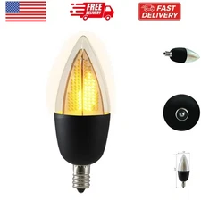 Flickering Flame Bulb, .5-, Decorative CA9.5 Candelabra E12 Base, Warm White ...