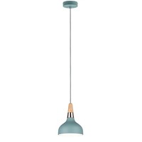 Pendelleuchte Neordic Juna, 1-Flammig, SoftgrüN / Kupfer / Holz, 16Cm