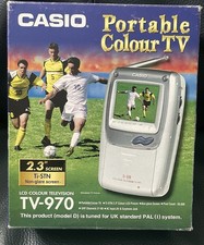 Casio TV-970D Portable Colour LCD TV Retro Boxed 2.3&rdquo; Screen PAL Vintage