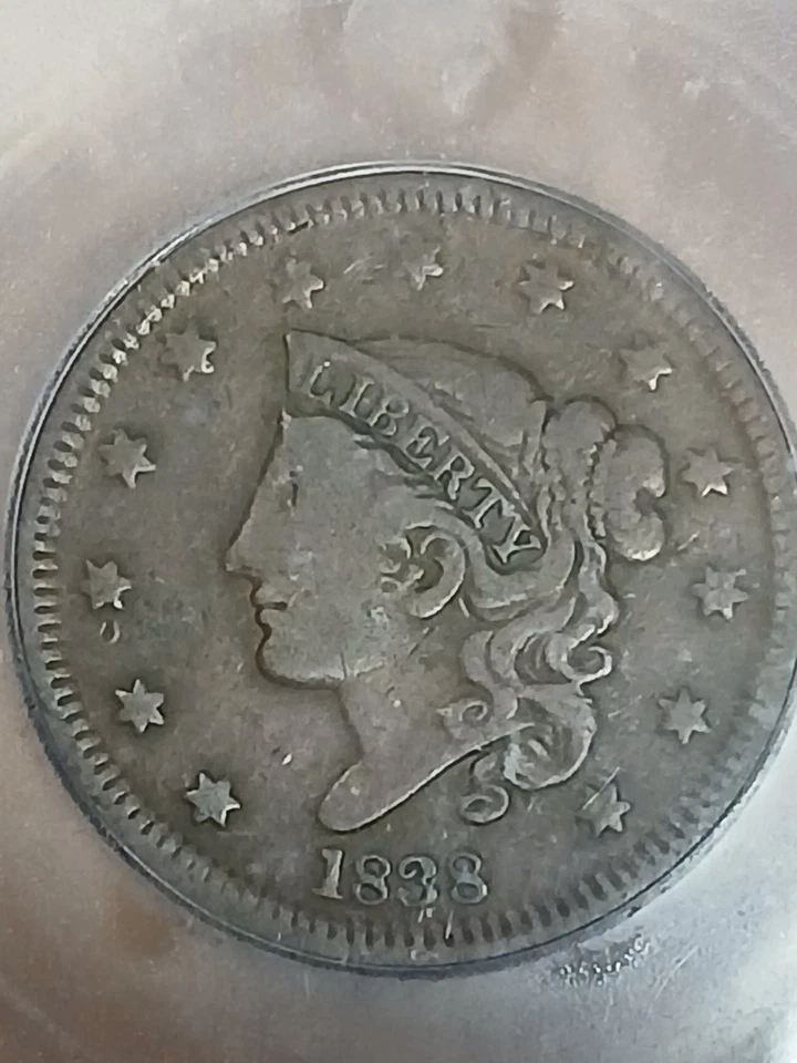 1838 Coronet Head Large Cent ICG VG10 Details - Image 2 of 4