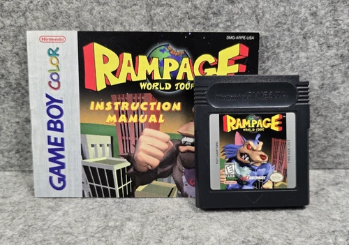 Rampage World Tour for Nintendo Gameboy GB and Color GBC, tested, with manual