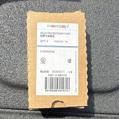Mersen Ferraz Shawmut HP15M5 Cartridge HRC Fuse 5A 1500VDC PV Pack of 5