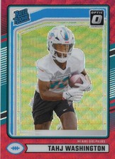 2024 Donruss - Rated Rookie Tahj Washington #346 Optic Preview Red Wave Prizm