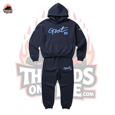 Men's Navy Blue Hoodie Joggers Sweatsuit 2pc Set To Match Air Jordan 1 UNC