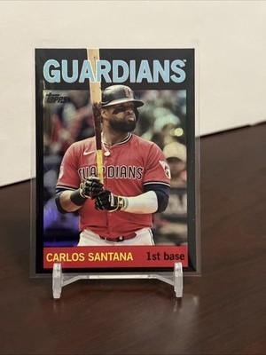  2025 Topps Archives Black Foil No. 7 Carlos Santana