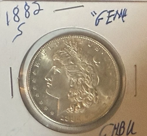 1882-S    Uncirculated  Morgan Silver Dollar. GEM COIN.