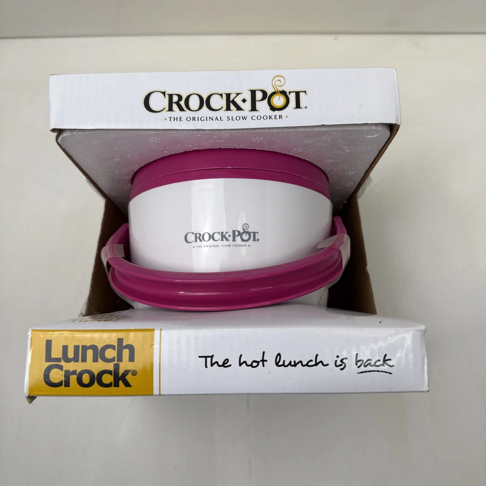 Crock Pot Lunch Crock Pink & White Portable Food Warmer Hot Lunch New in Box