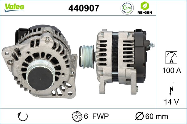 Valeo Lichtmaschine Generator 100A 14V FüR Opel Astra H Caravan 1.7 Cdti-image