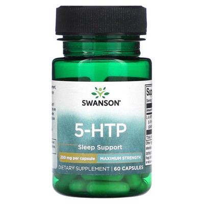 2 X Swanson, 5-HTP, 200 mg , 60 Capsules-Worldwide