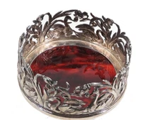 Argentato Floreale Flaschenuntersetzer M Stile Liberty ° Argento Placcato °