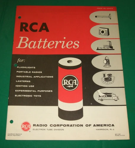 RCA Batteries Radio Corporation Of America BAT-134C Electron Tube Division book