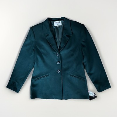 Vintage 90 s Kasper for ASL Designer Blazer Womens Size 12 Green 3 Button NWT