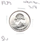 1939 Washington silver quarter BU