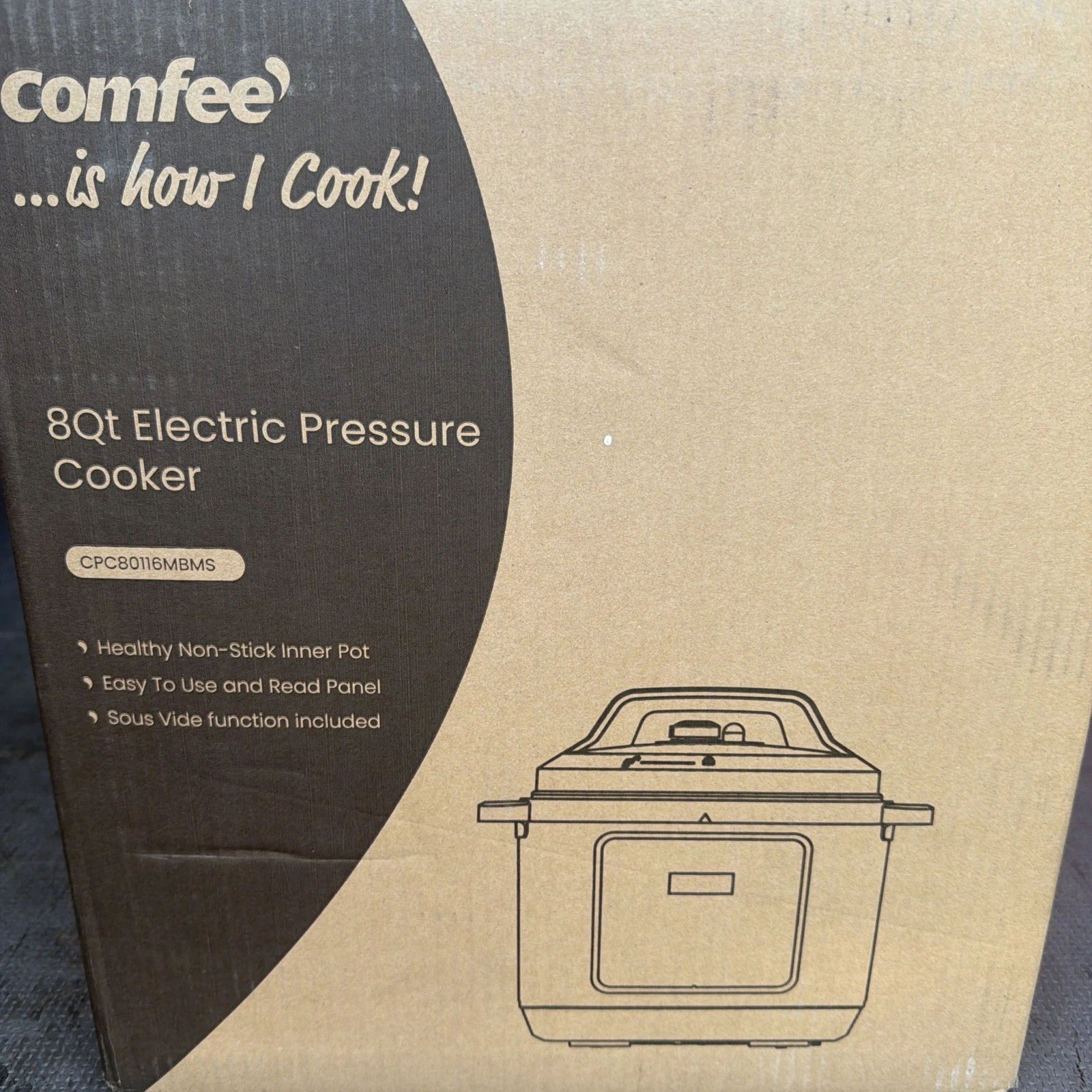 Comfee' Electric Pressure Cooker 8Qt Non-Stick Inner Pot CPC80116MBMS
