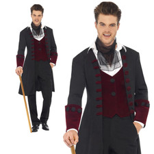 Mens Vampire Costume Very Cool True Vamp Halloween Gothic Dracula Fancy Dress